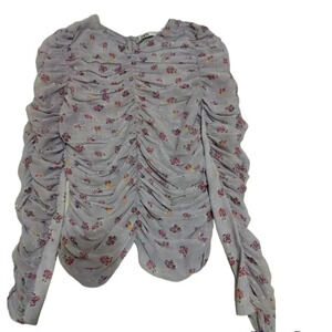 ZARA Sheer Lilac or pastel purple scrunches long sleeve size m